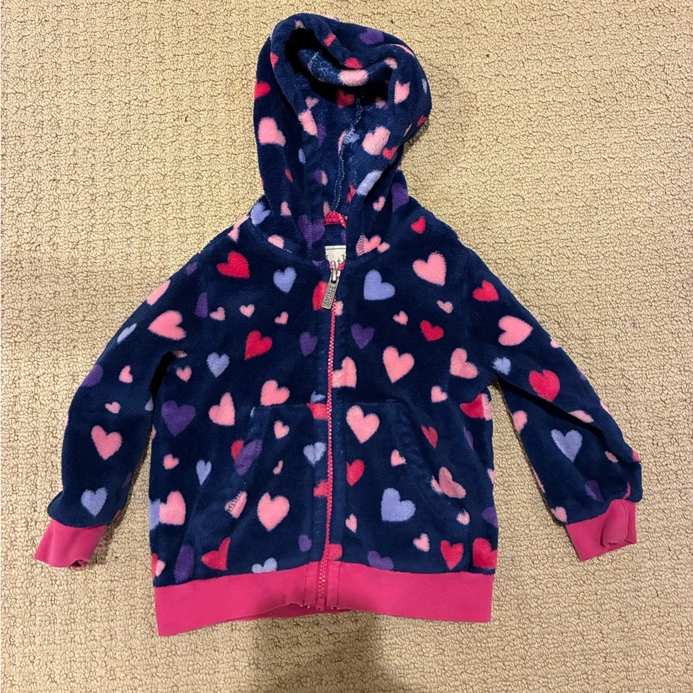 Hatley Heart Fleece Full Zip Size 2T